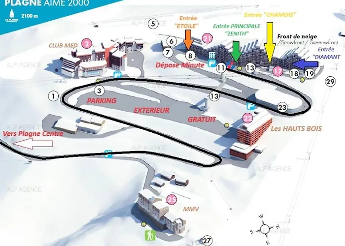 Aime 2000 - 3/4 Pers - Entree Fleche - Plagne Aime 2000 - F21a2 Mae-8384 *